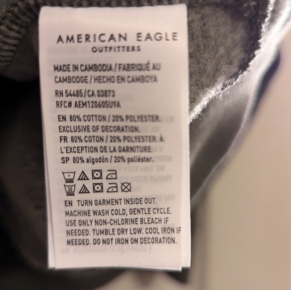 American Eagle Olive Green Sweatshirt size XXL - Picture 5 of 7